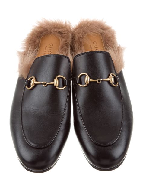 gucci princetown fur sale|Gucci princetown striped slippers.